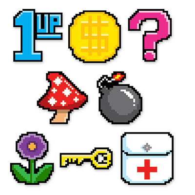 Mini 8-Bit Video Game Cutouts