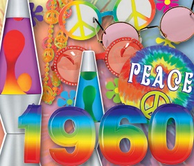 1960s themed party supplies