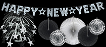 wholesale black and silver nye decorations