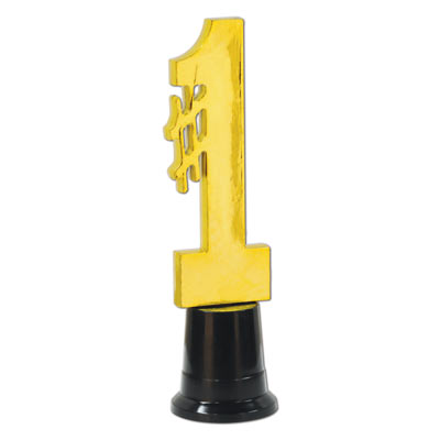 The #1 Trophy has a black base with a "#1" golden top.