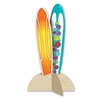 colorful 3-D Surfboard Centerpiece for a Luau party