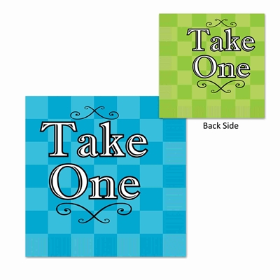 Blue and Green Alice In Wonderland Luncheon Napkins