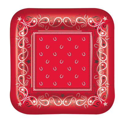 Red Bandana Plates for a country themed party