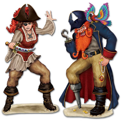 Bonny Blade and Calico Jack printed on thin plastic material to hang on your walls.