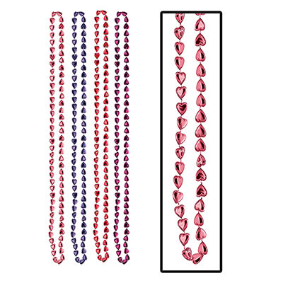 Candy Heart Beads in red and purple for Valentine's Day