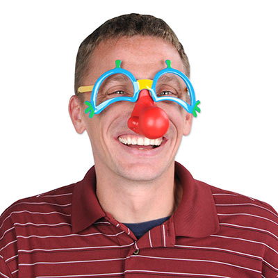 Plastic Clown Glasses with Nose