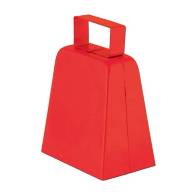 Red cowbells with bell included. 