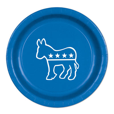 Blue Democratic Plates for election day