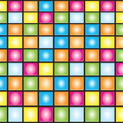 Disco Border of bright colors printed on thin plastic material.