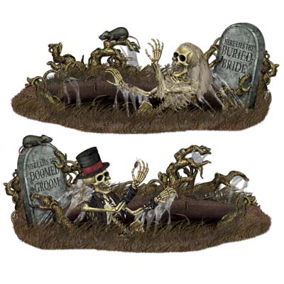 Doomed Groom & Buried Bride Props (Pack of 24) Halloweem props, dead, buried, groom, bride, marriage, zombies 