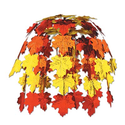 Red, Orange and Yellow Fall Leaves Cascade Centerpiece