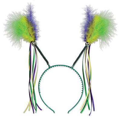 Feathers & Ribbons Mardi Gras Headband