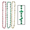 Fiesta Beads with round small beads, chili peppers, and sombreros in red, green and gold.