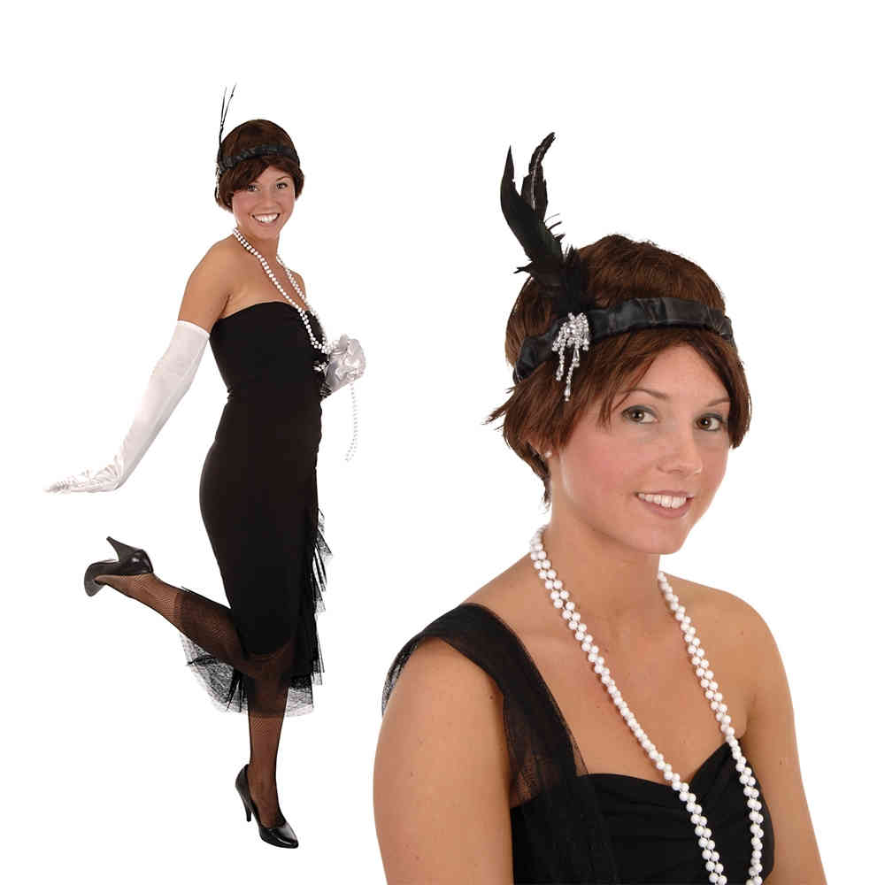 1920's flapper headband with feather
