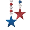 Dangler of red and silver or blue and silver with a red or blue icon star attached.