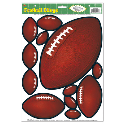 Different Sized Football Clings for a sports themed party