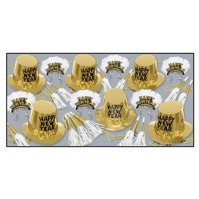 Gold Rush New Year's Eve Party Kit for 25 People