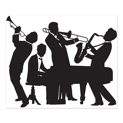 Great 20s Jazz Band Mural Silhouettes