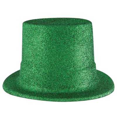 Green Glittered Top Hat for St. Patricks Day