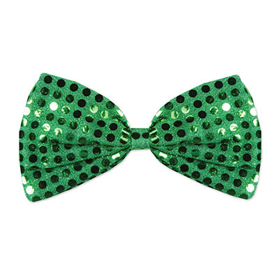 Green Glitz 'N Gleam Bow Tie accessory for St.Patrick's Day