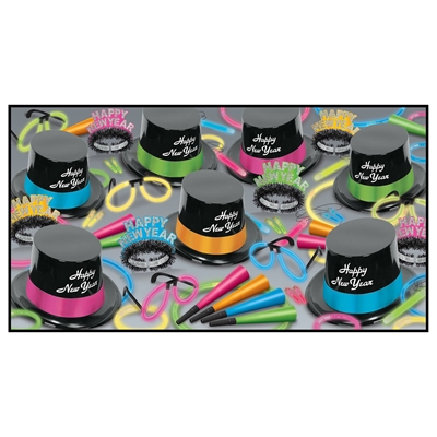 Neon Glow Legacy New Year's Party Kit for 50 