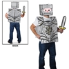 Plastic 8-bit knight costume printed with great detail.