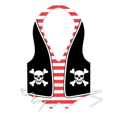 Plastic Pirate Tie on Vest for a themed party