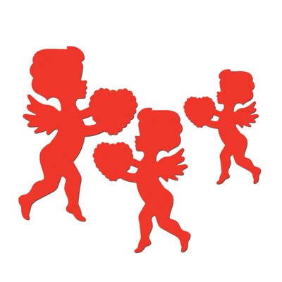 Printed Red Cupid Cutouts wall decorations for Valentine's Day
