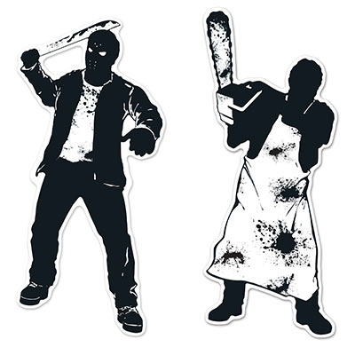 Psycho Silhouettes (Pack of 24) Halloween, decorations, silhouettes, chainsaw, inexpensive, wholesale, bulk