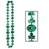 Plastic Green Shamrock Beads with Kiss Me Lips