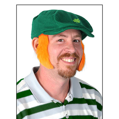 Orange sideburns that look realistic for a St. Patricks Day party.