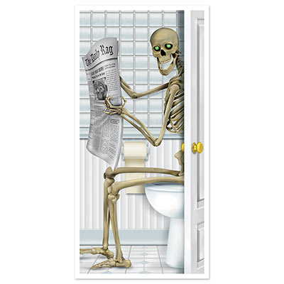 Skeleton Restroom Door Cover (Pack of 12) Scary, skeleton, halloween, restroom, door cover, crapper, toilet, door, indoor, outdoor 