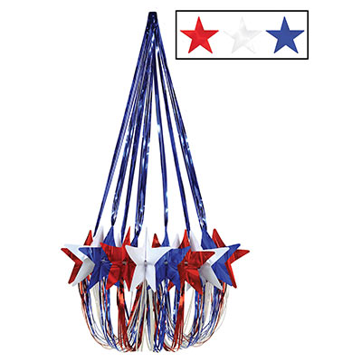 Red, White and Blue Star Chandelier 