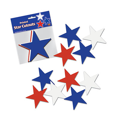 Star Cutouts (Pack of 24) Star Cutouts, star, july 4th, red, white, blue, decoration, wholesale, inexpensive, bulk