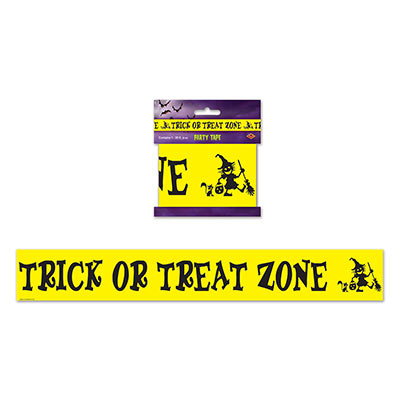 Trick Or Treat Zone Party Tape (Pack of 12) safety, party, tape, trick or treat, halloween, candy