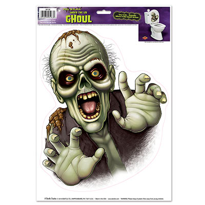 Under The Lid Ghoul Peel N Place (Pack of 12) Halloween, spooky, ghost, ghoul, peel N Place, window, stickers, decal 