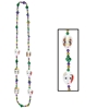 mardi gras beads with little mime faces going around the necklace.  