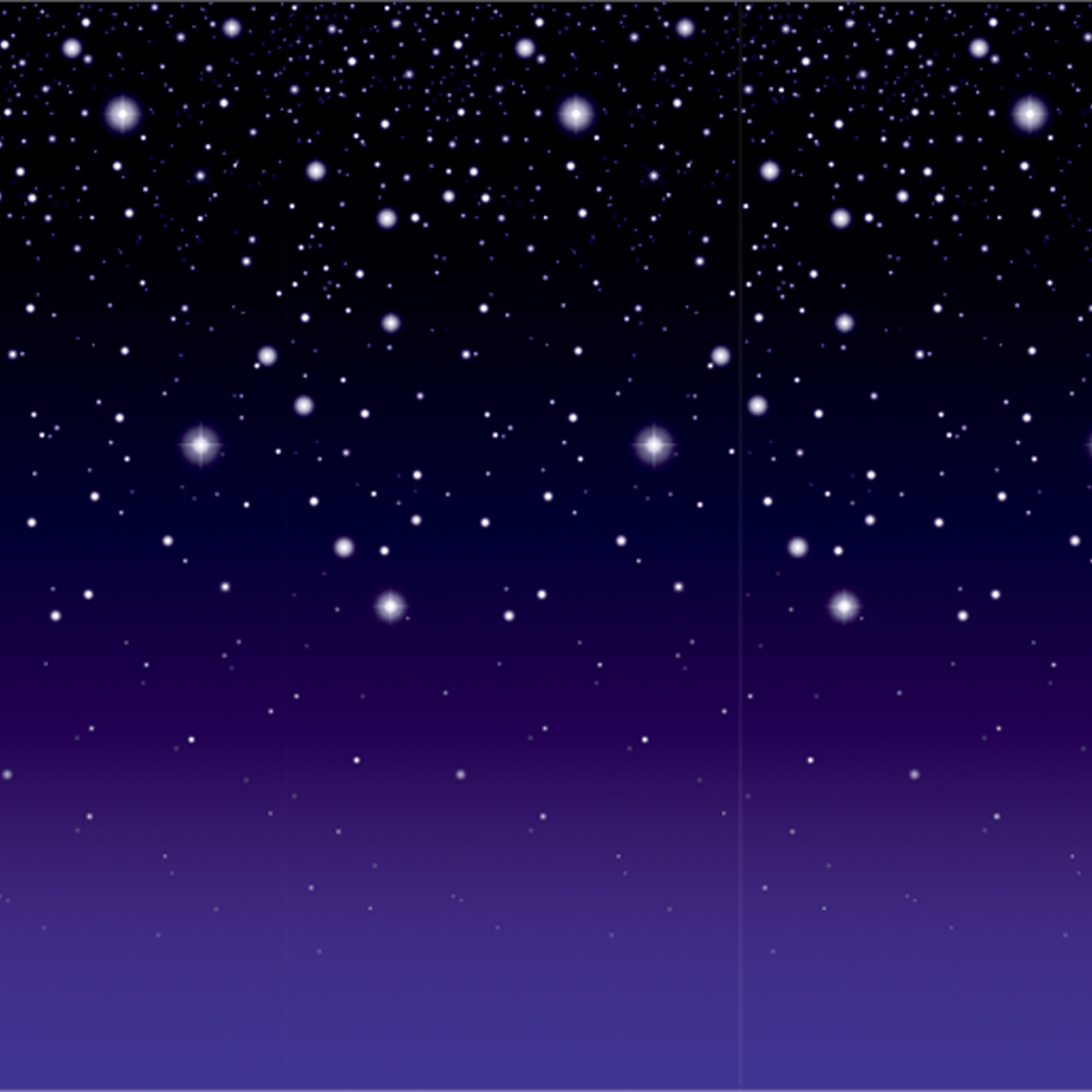 Starry night photo backdrop with soft purple on the bottom and dark black with stars on the top.
