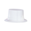 White plastic material molded into a tradition top hat.
