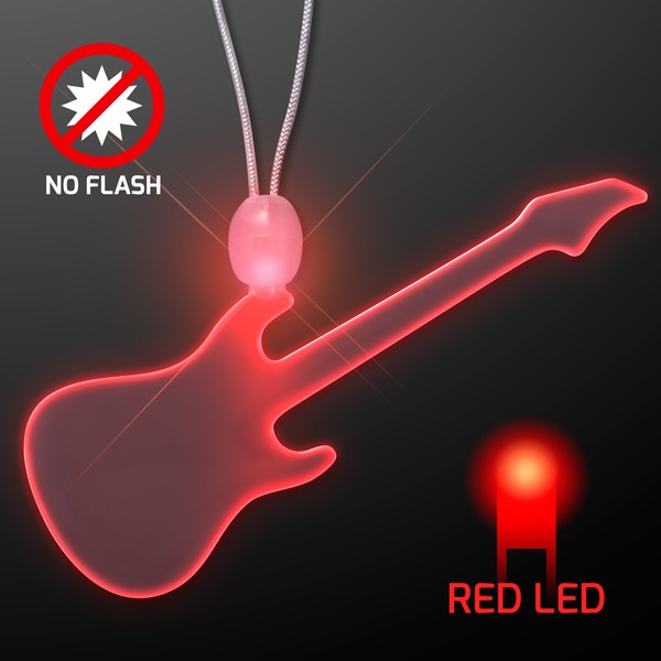 red light up guitar on a lanyard to be worn as a necklace
