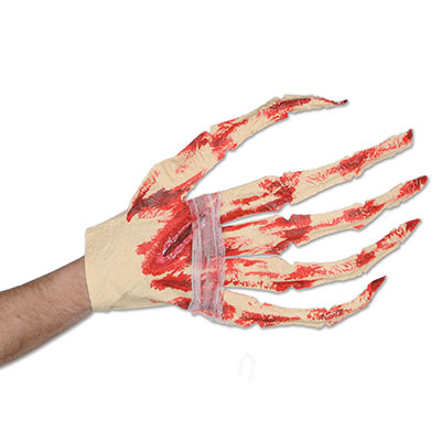 Huge Bloody Glove (Pack of 12) Huge Bloody Glove, blood, glove, halloween, party favor, wholesale, inexpensive, bulk, bloody hand