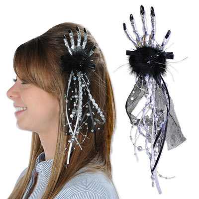 Hand Hair Clip (Pack of 12) Hair, hair clip, skeleton, halloween, accessory 