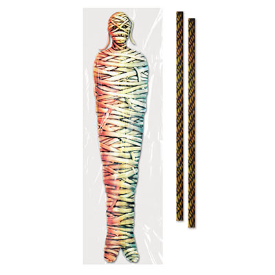 Picture of a mummy on plastic used to wrap around a tree