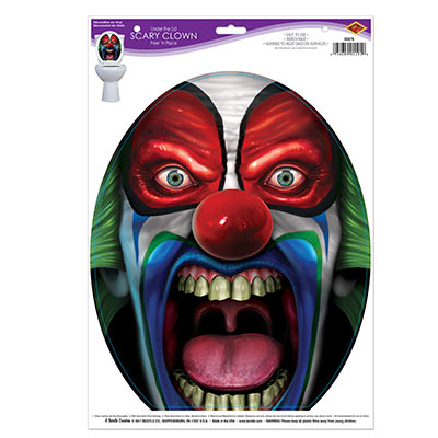 Scary Clown Screaming sticker for on a toilet seat