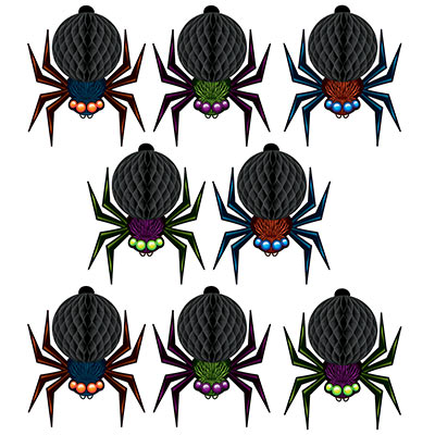 Mini Tissue Spiders (Pack of 96) Mini Tissue Spiders, spiders, halloween, decoration, wholesale, inexpensive, bulk