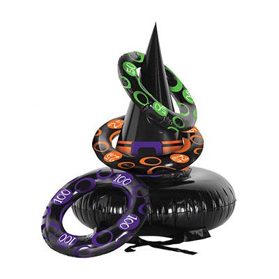 Inflatable Witch Hat Ring Toss (Pack of 12) Inflatable Witch Hat Ring Toss, inflatable, ring toss, witch hat, game, halloween, party favor, wholesale, inexpensive, bulk