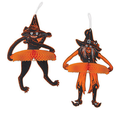 Vintage Halloween Tango Witch & Cat (Pack of 24) Vintage Halloween Tango Witch & Cat, Halloween, Holiday parties, decorations, witch, cats