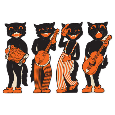 Vintage Halloween Scat Cat Band Cutouts (Pack of 48) Vintage, Halloween, Scat, Cat, Band, Cutouts, cardstock, animals, music 