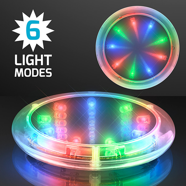Light up color coasters with six light modes. These light up coasters provide a fun time for a glow in the dark party. 