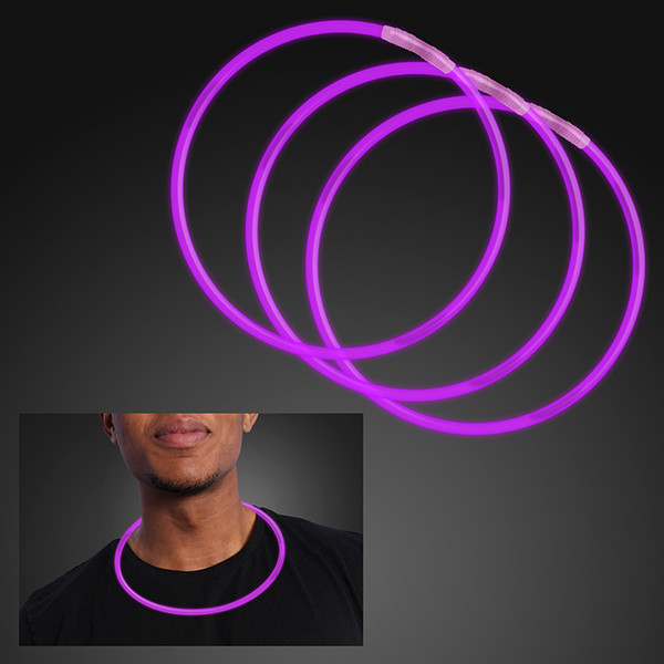 22" Purple Glow Necklace. These Purple Glow Necklaces are perfect for glow in the dark parties.